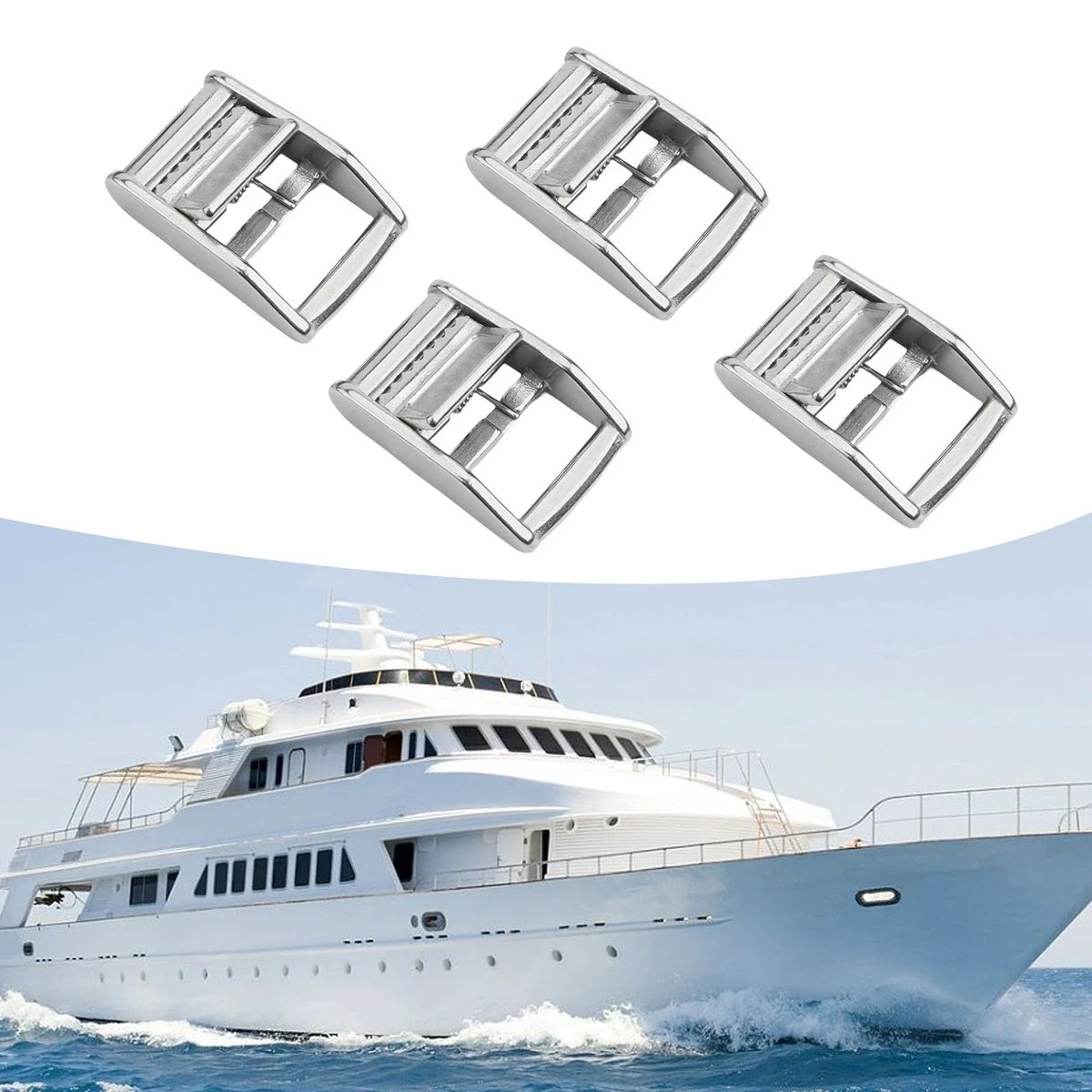 Set of 4 Stainless Steel Cam Buckles for Custom Tie Down Solutions