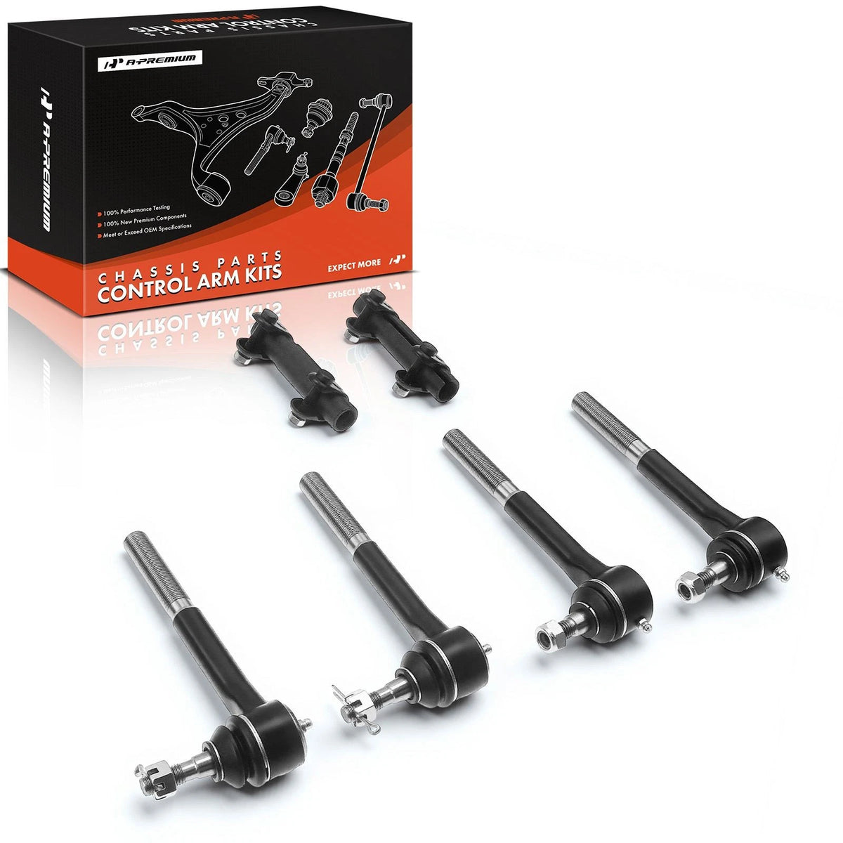 Set of 6 Inner Outer Tie Rods for Chevy Tahoe Blazer K1500 GMC Yukon (ES2004S, ES2836RL, ES2838RL)