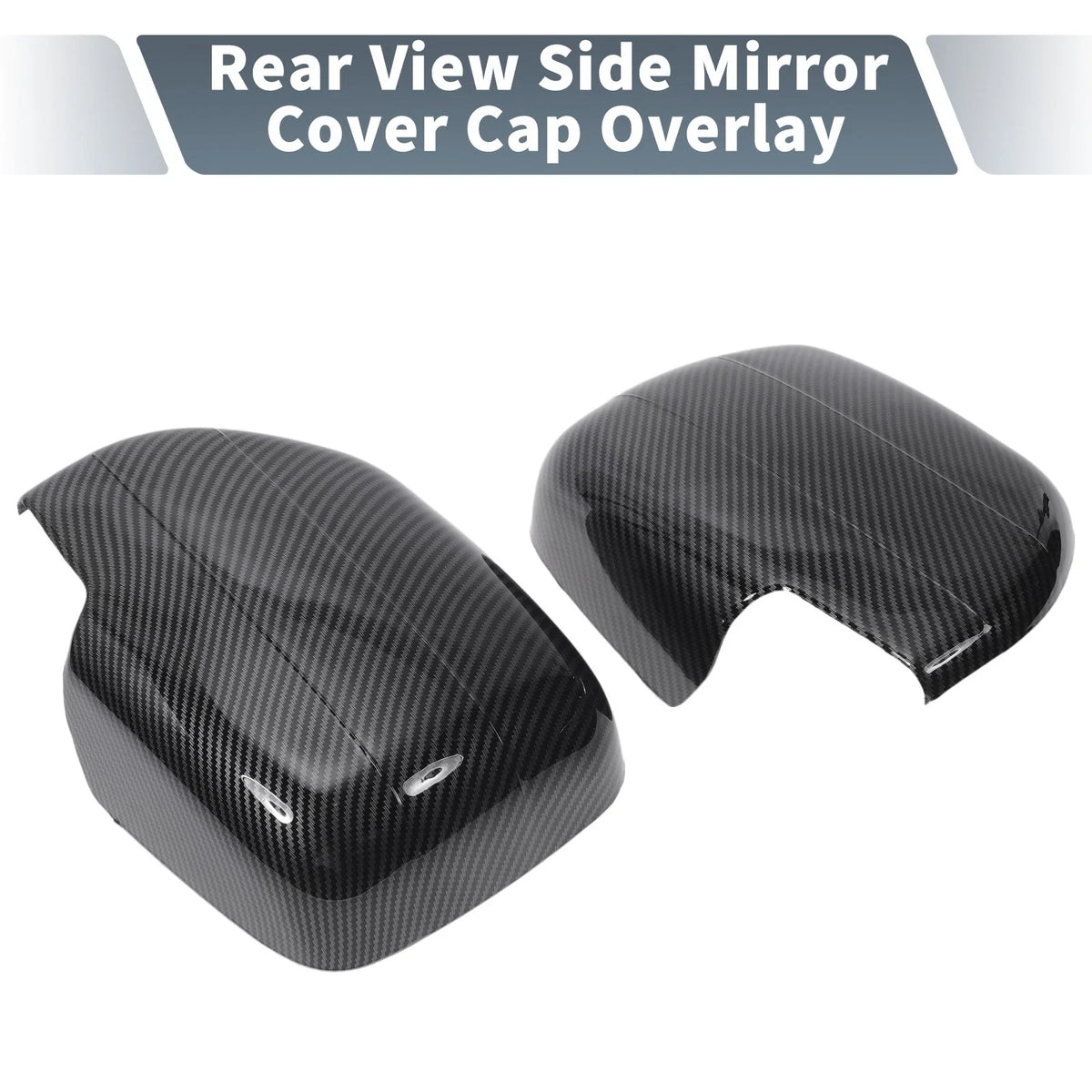 Pair Rearview Mirror Cap Overlay Black Carbon Fiber for Lexus LX470 (1998–2007)