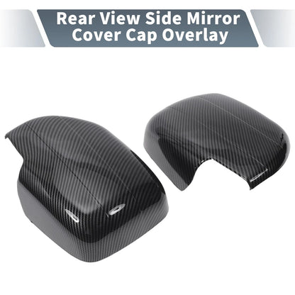 Pair Rearview Mirror Cap Overlay Black Carbon Fiber for Lexus LX470 (1998–2007)