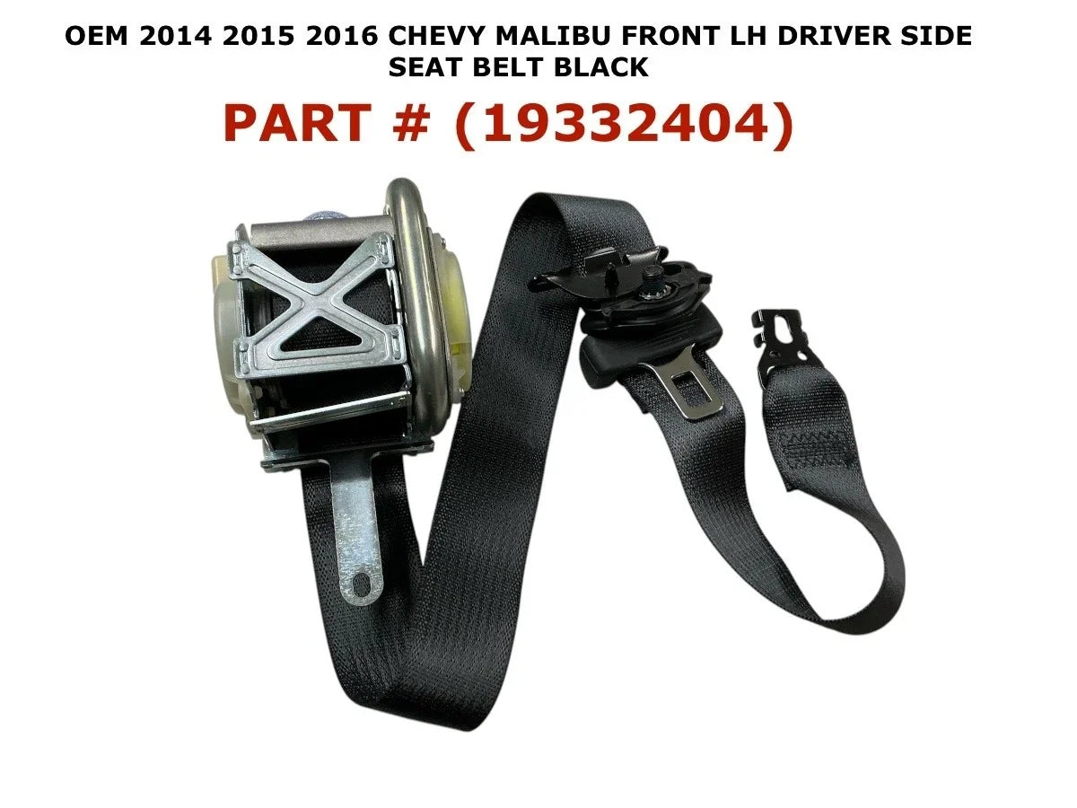 Front Left Seat Belt for Chevy Malibu (2014–2016) BLACK 19332404