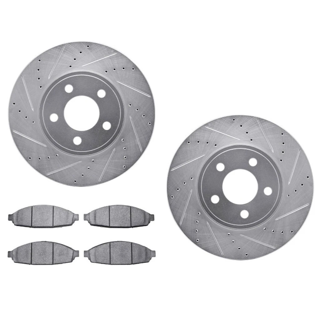 Rotor Set with Brake Pads for Ford Crown Victoria (2003–2011) ALX-PAU-DF-7512-56109-CLA2
