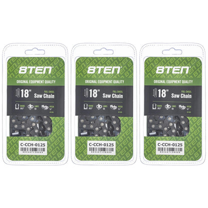 3-Pack Chainsaw Chain 18 Inch .063 3/8 66DL for Stihl 039 036 038 041 064 032