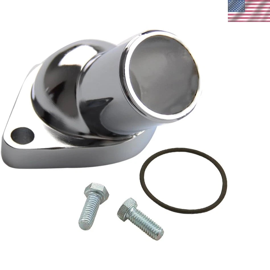 50 Degree Chrome Plated Water Neck Thermostat Housing for Chevy (Small/Big Block)