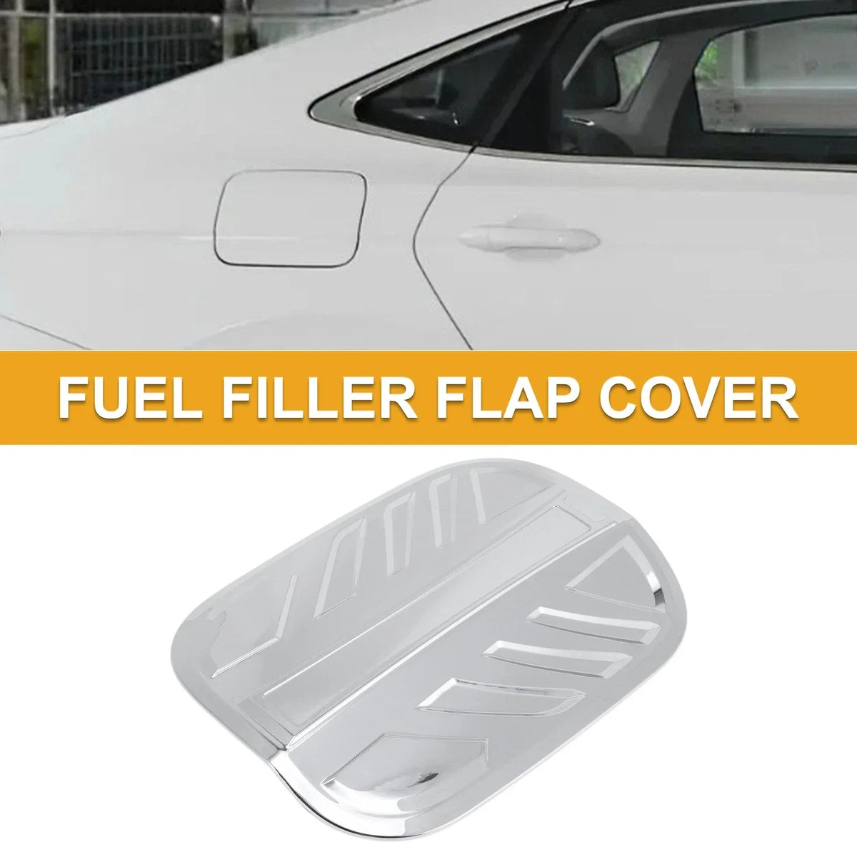 Fuel Tank Door Cap for Hyundai Santa Fe (2019–2025) Chrome Silver Tone