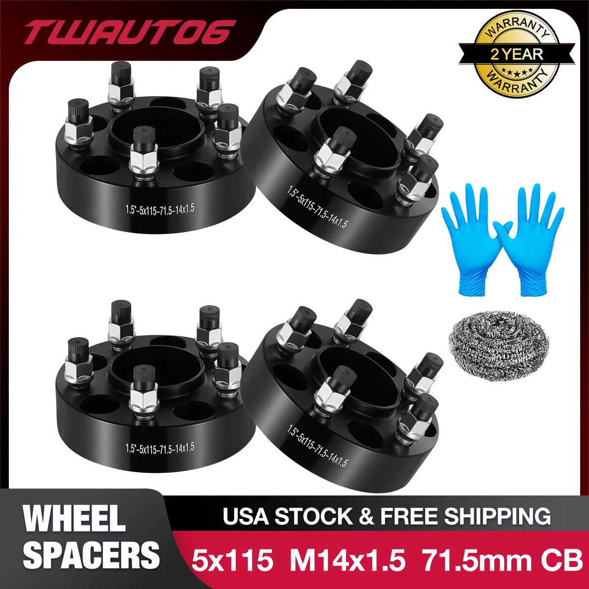 1.5 Inch 5x115 Hubcentric Wheel Spacers for Chrysler 300 Dodge Magnum (2005–2019)