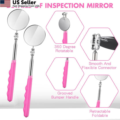 2-Pack Telescoping Inspection Mirror for Mechanics Tool (29")