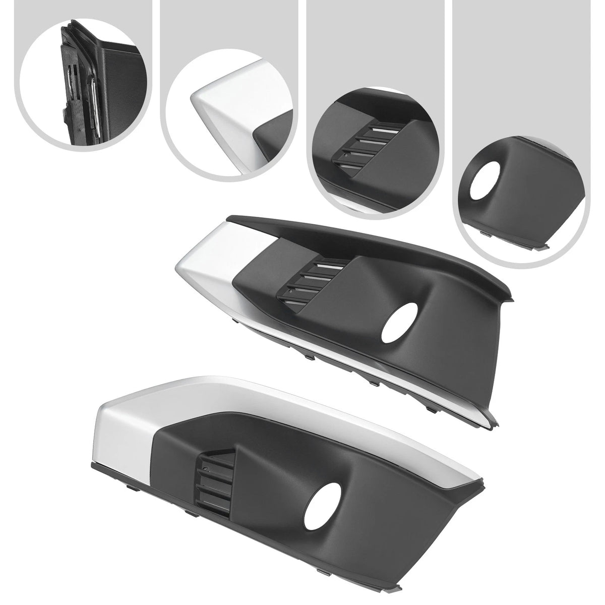 Set of 2 Fog Light Grille Covers for Audi A4 (2020–2022) 8WD807681L, 8WD807682L