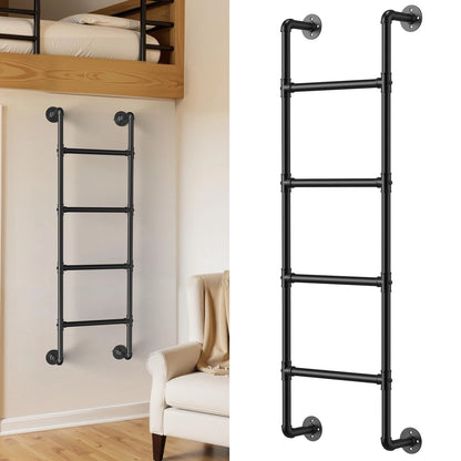 4FT Wall Mounted Black Metal Bunk Bed Ladder for RV (No Part Numbers)