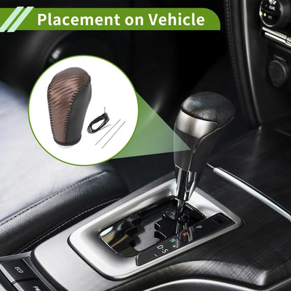 Gear Shift Knob Cover for Nissan Altima (2013–2018) Brown Carbon Fiber