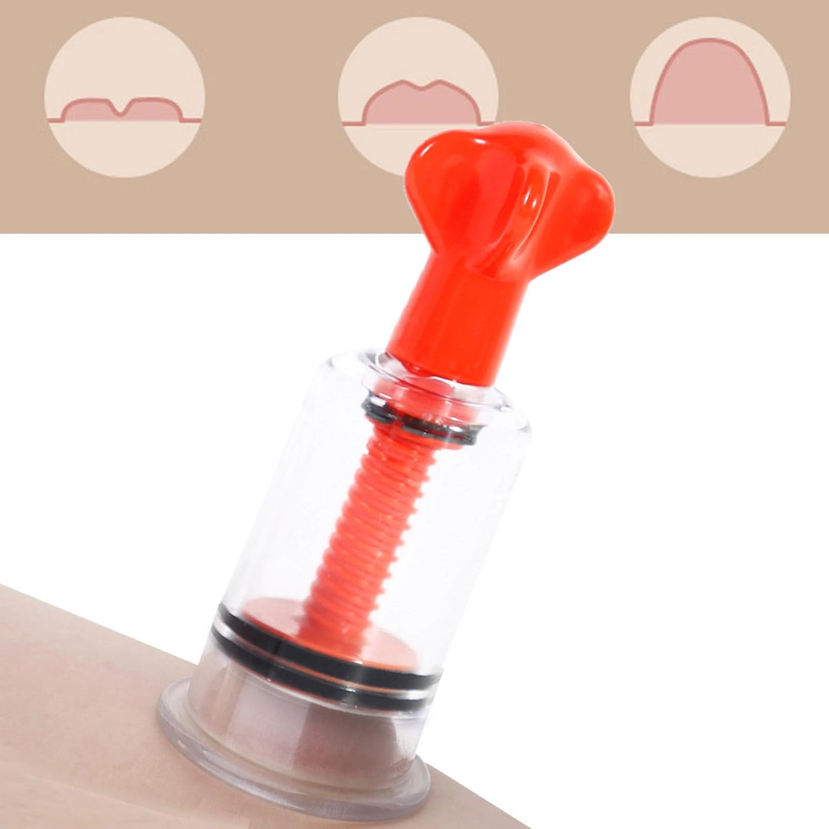 Set of 4 Red White Nipplesuckers for Flat Inverted