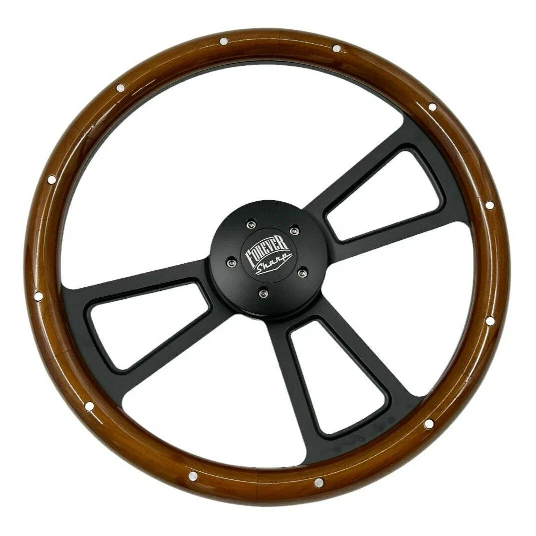 Steering Wheel Wrap Replacement for Peterbilt Kenworth 18 Inch Dark Wood