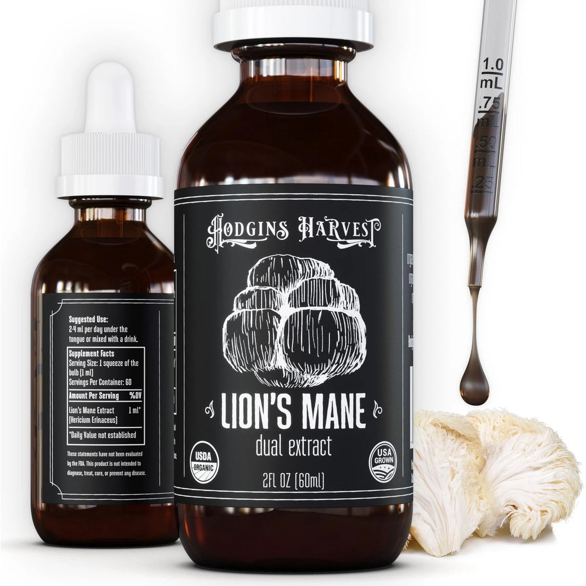Organic Lion's Mane Fruiting Body Extract 2 Fl Oz (Pack of 1)