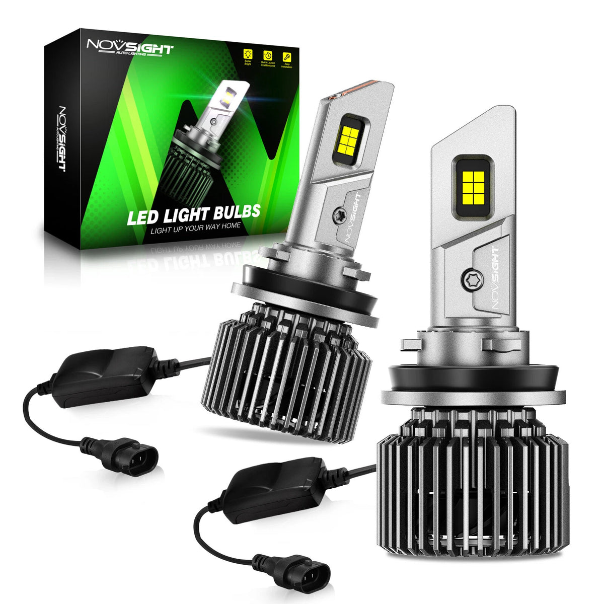 2PC H11 H8 LED Headlight Bulb for NOVA500N76H11 (Super Bright 6500K)