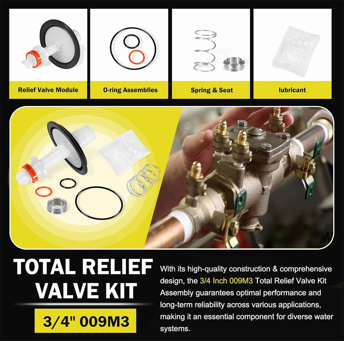 3/4" Total Relief Valve Kit for Watts LF009M3/009M3