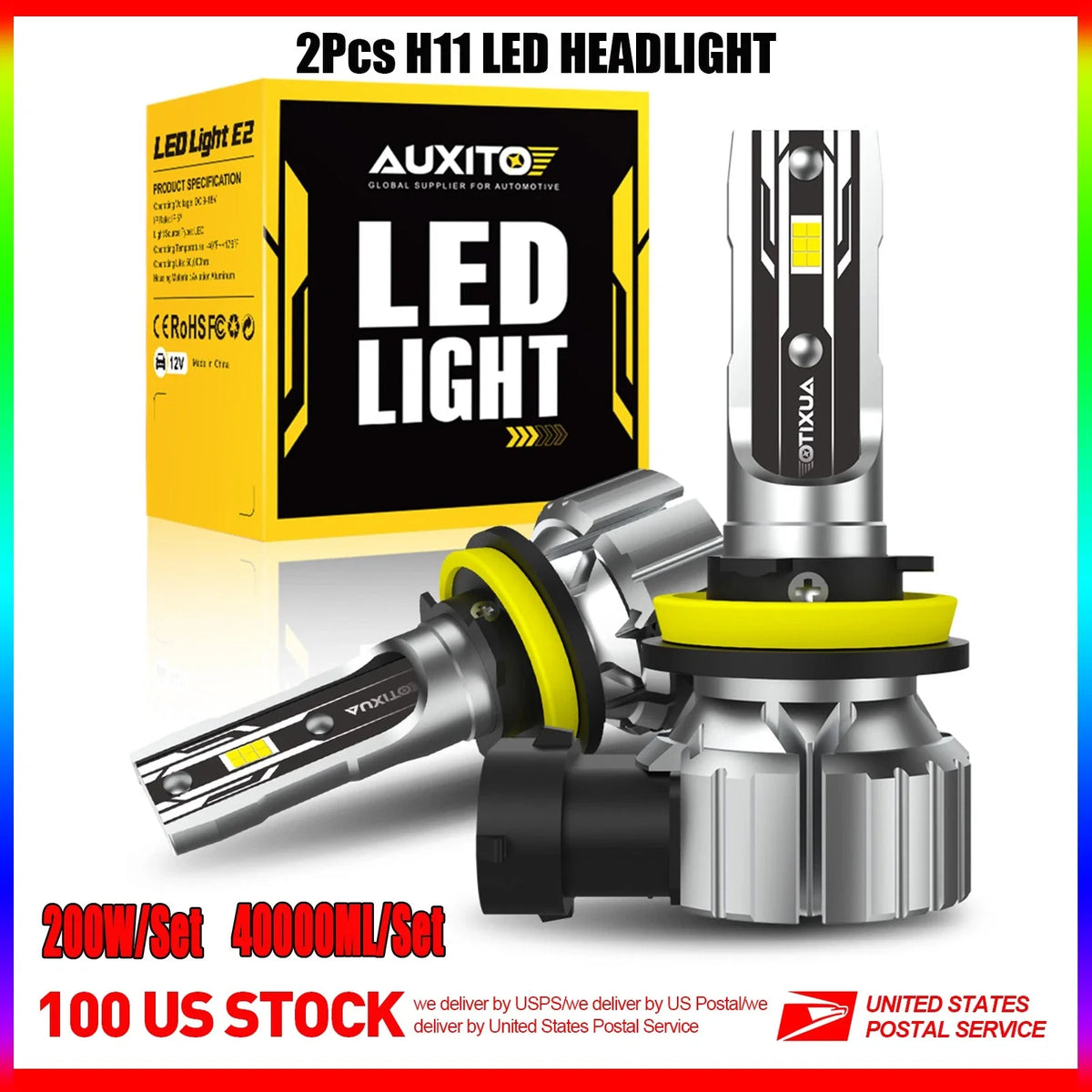 AUXITO H11 LED Headlight Kit for Low Beam (6500K, 40000LM)