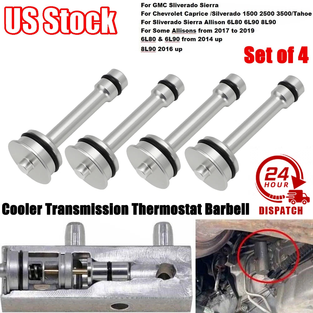 4X Cooler Transmission Thermostat Barbell for Silverado Sierra (2014–2023)