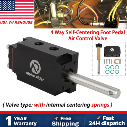 4-Way Spring Centered Foot Pedal Valve for Coats Tire Changer (8183691, 8184369)
