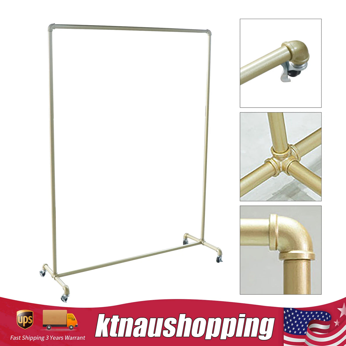 Heavy Duty Metal Rolling Garment Rack for Retail Store