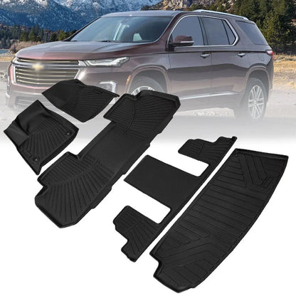Set of 5 Floor Mats Cargo Liners All Weather for Chevrolet Traverse (2018–2024)