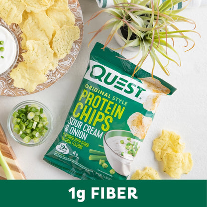 Pack of 4 Quest Nutrition Sour Cream & Onion Protein Chips 19g