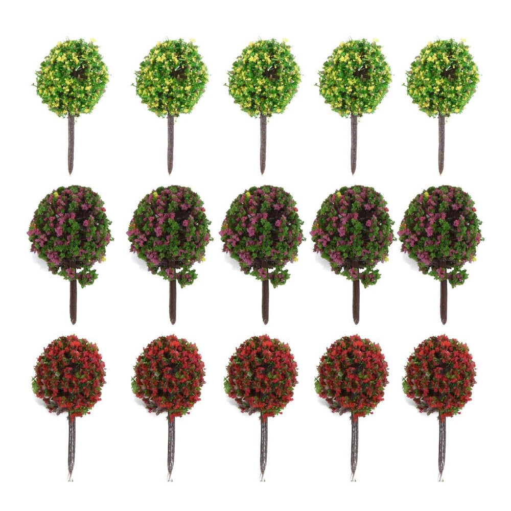 30/60/90 Flower Trees for HO Scale Model Train Layout (Garden Park Scenery)