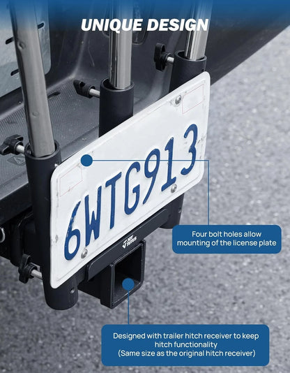 Triple Hitch Flag Pole Holder for Standard 2 Inch Receivers