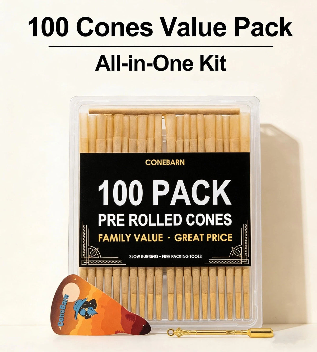 100 Pack Rolling Papers Cones Pre Rolled King Size