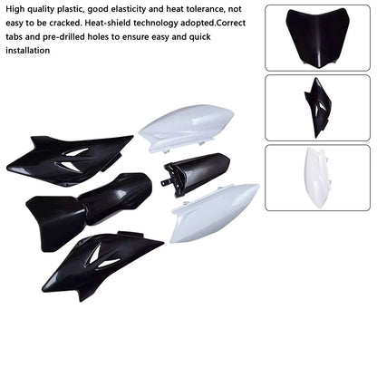 Body Plastic Kit Front Rear Fender Fairing for Yamaha TTR50 (2006–2021) Black