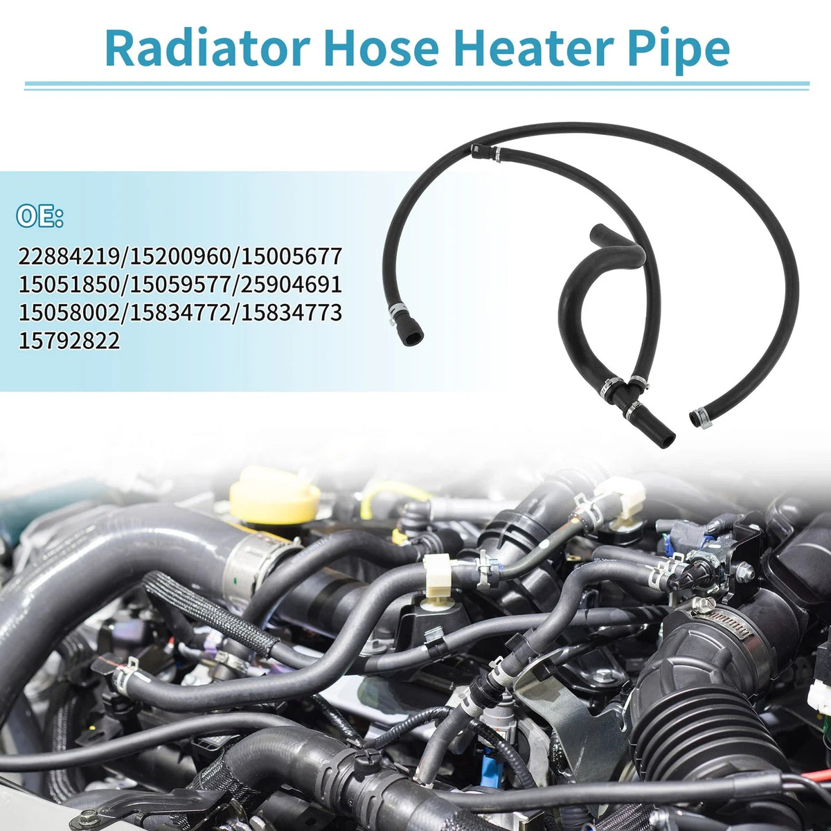 2pcs Heater Inlet & Lower Radiator Outlet Hose for Chevrolet Avalanche (2007–2009)