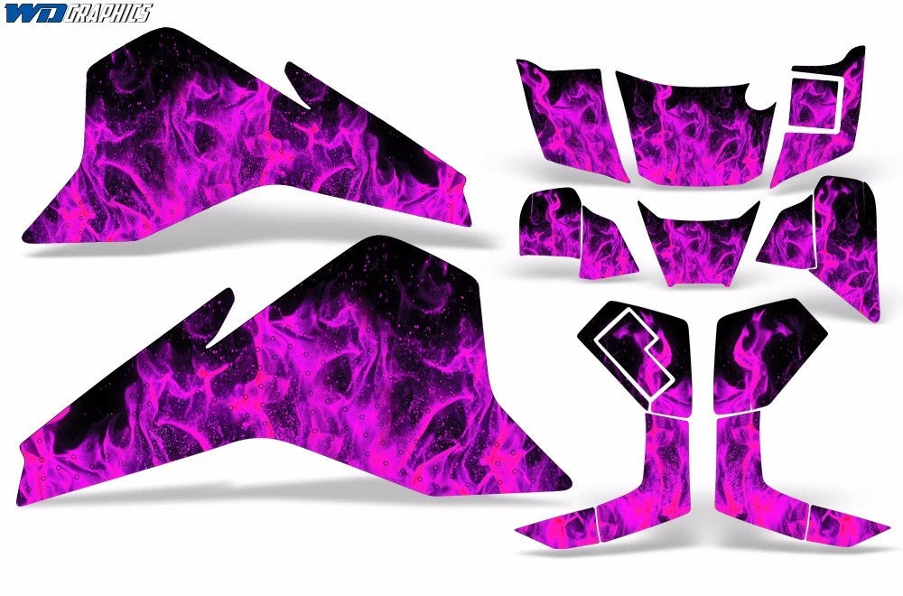 ATV Graphic Decals for Suzuki LT80 (1987–2006) Ice Flames Pack