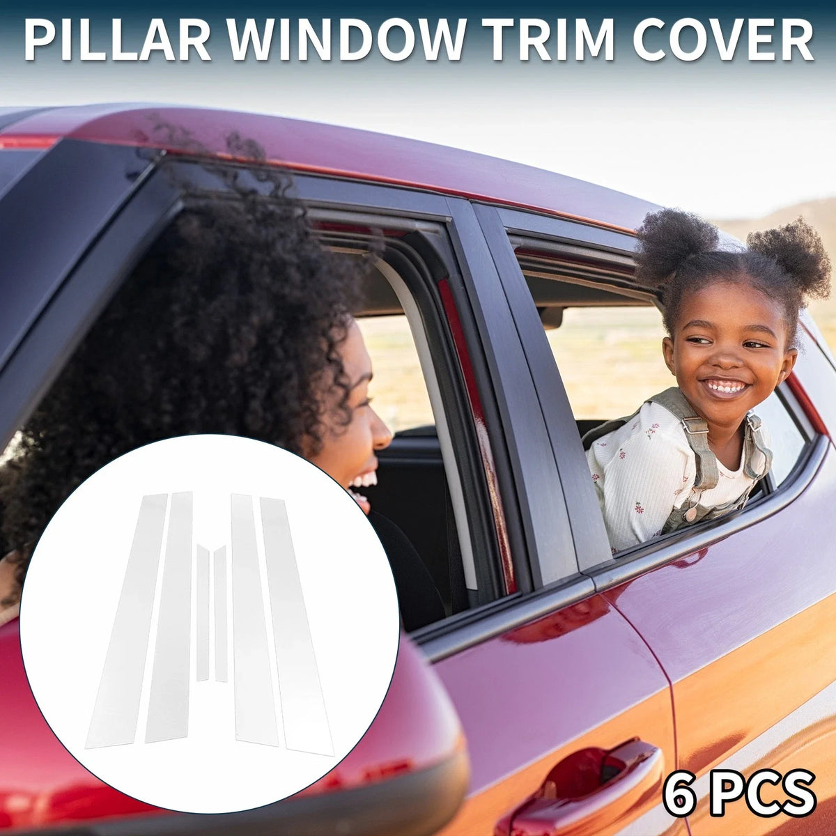 Set of 6 Door Pillar Window Trim for Honda Accord (1998–2002) Chrome
