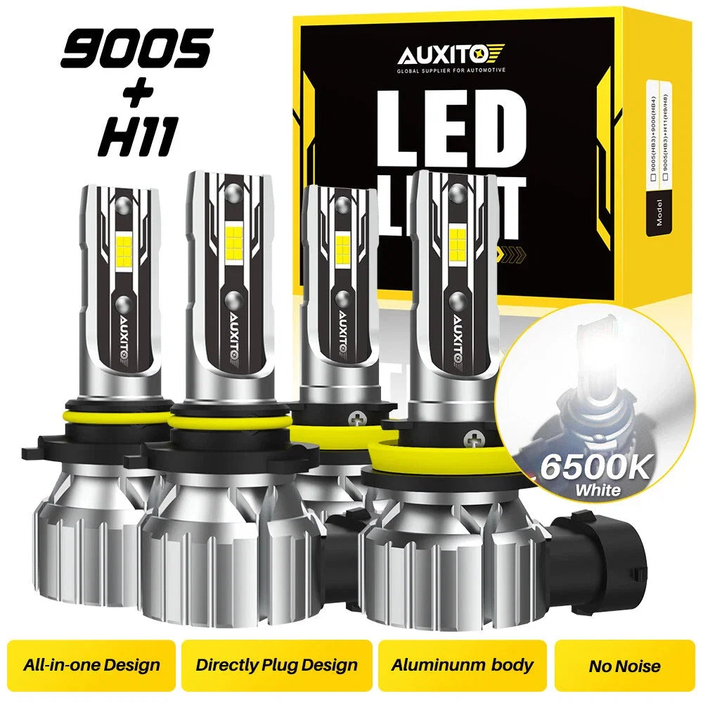 9005 H11 LED Headlight Bulbs Kit for 6500K 72000LM