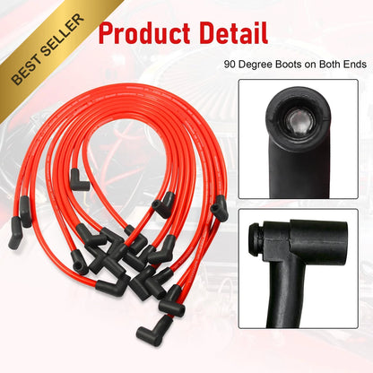 10.5mm HEI Spark Plug Wire Set for SBC BBC Electronic Ignition