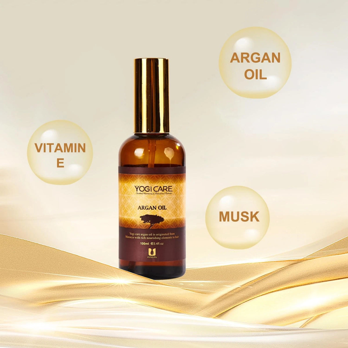 Moroccan Argan Oil for Frizzy, Dry & Damaged Hair (3.4 Fl Oz)