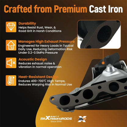 Cast Iron Exhaust Manifold Kit for Toyota Corolla 1.6L 1.8L (1988–1997) 674-164