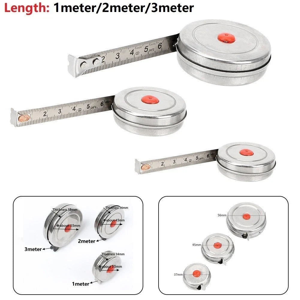 Tape Measure Ruler for Woodworking (Mini-Retractable, Stainless Steel)