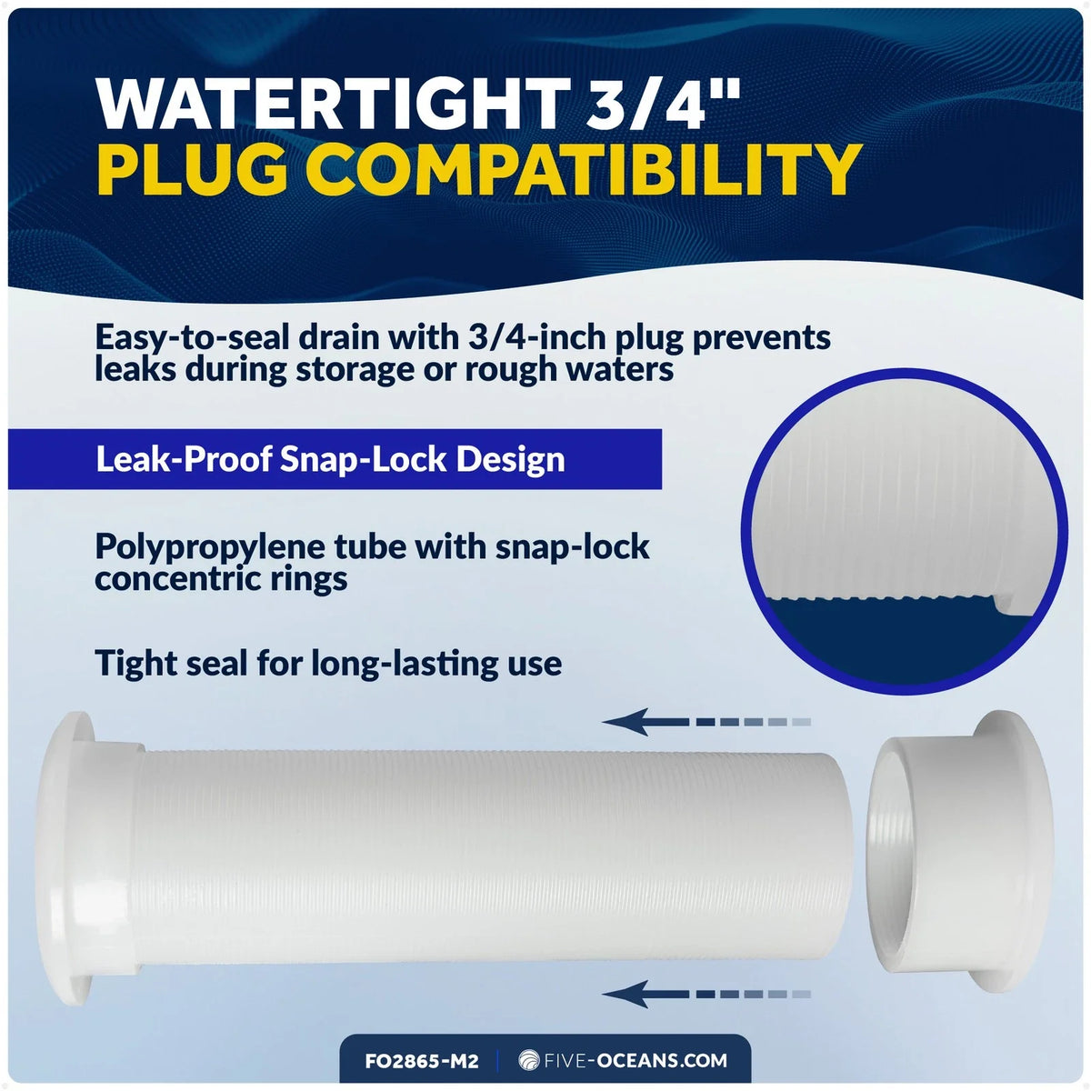 2X Thru Hull Drain Tube for Boat Motorwell - FO2865-M2