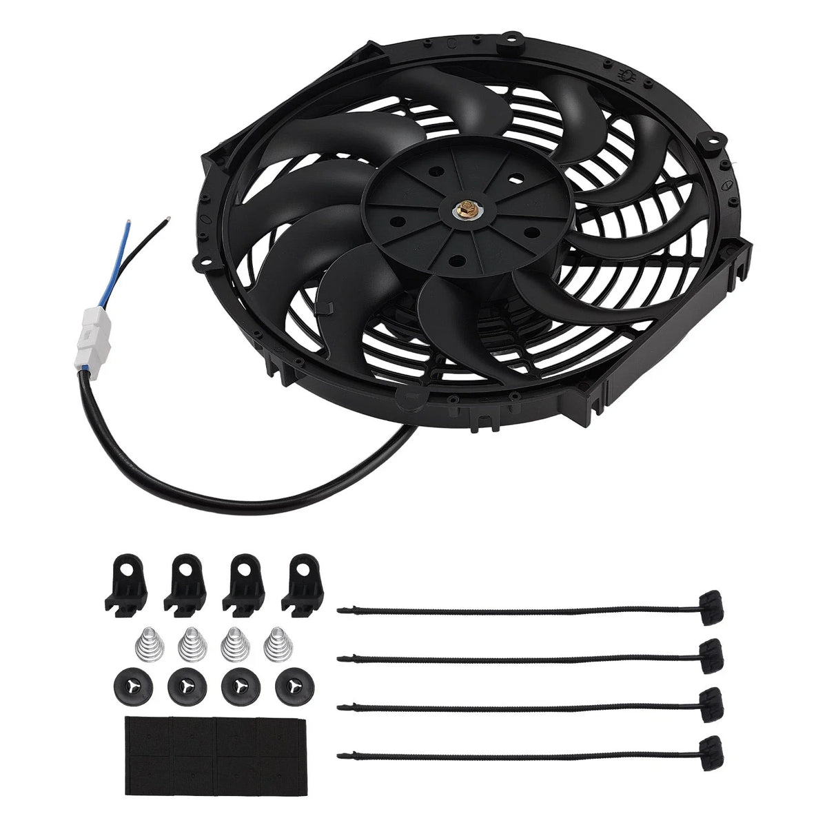 Electric Radiator Cooling Fan Assembly Kit 12" 12V 180W Universal