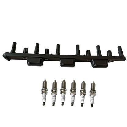 Ignition Coil & 6X Spark Plugs for Jeep Grand Cherokee Wrangler (1997–2006)