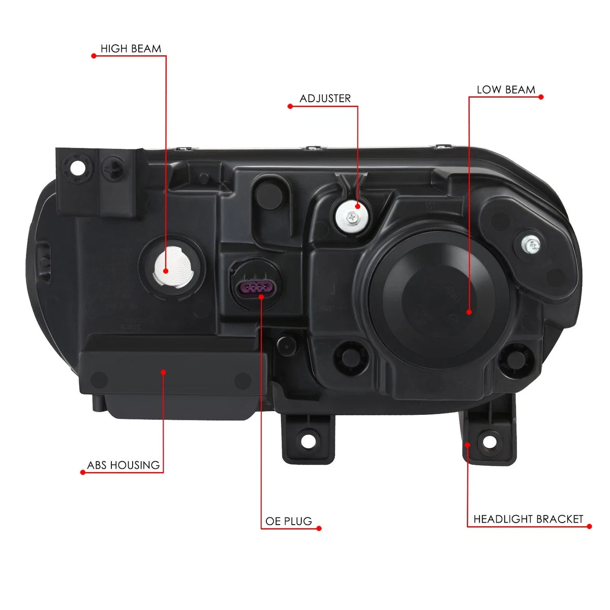 Right OE Style Projector HID Xenon Headlight Lamp for Dodge Challenger (2008–2014)