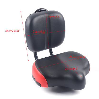 Universal Bicycle Seat Large Comfort Saddle with Back Rest