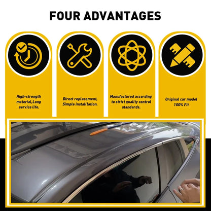 2X Black Roof Trim Molding Kit for Honda Civic Sedan 2012–2015