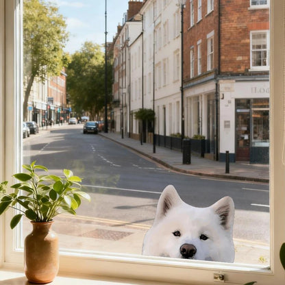 Set of 4 Samoyed Dog Stickers for Laptop Luggage Refrigerator