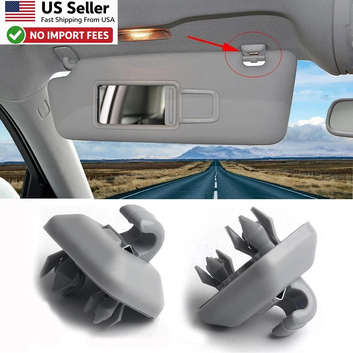 2X Sun Visor Clips for Audi Q5 Q3 A3 A4 A5 S3 S4 S5 TT (2010–2020)