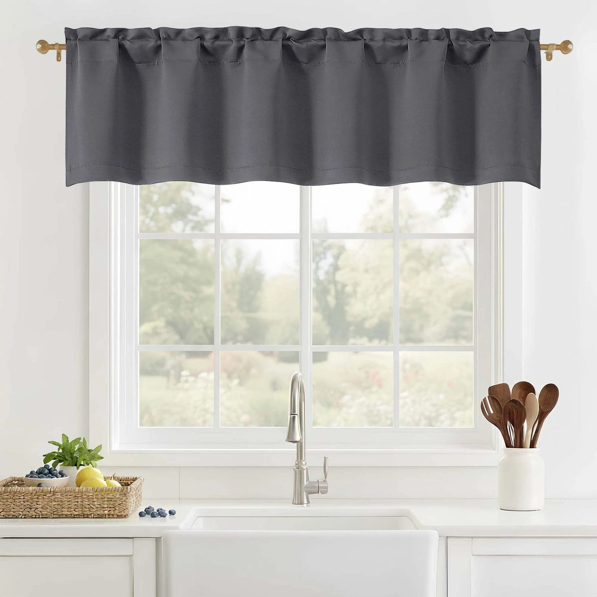 Charcoal Grey Valance for 60"W x 14"L (Pack of 1)
