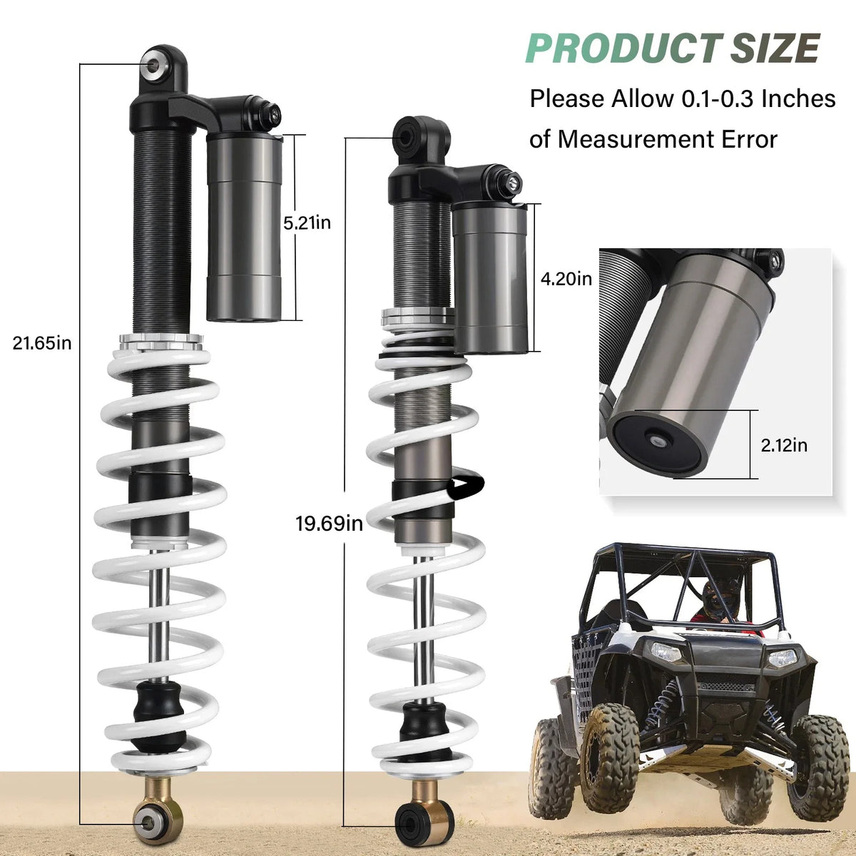 Set of 2 Front & Rear Shock Absorbers for Polaris RZR 800 (2009–2012) 7043422 7043419