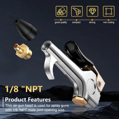 8PCS Black Rubber Air Tool Nozzle Tips for Blow Gun