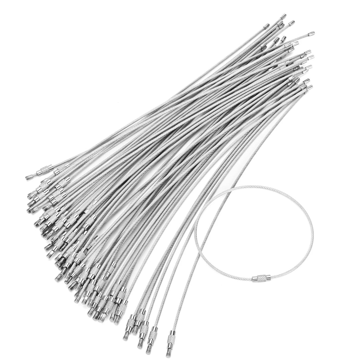 50 Pcs Wire Keychain Cable for Luggage Tag (Universal)