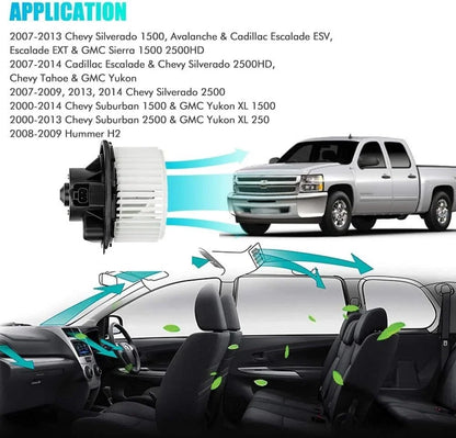 AC Heater Motor Blower Fan for Chevrolet Avalanche 5.3L (2007–2013)